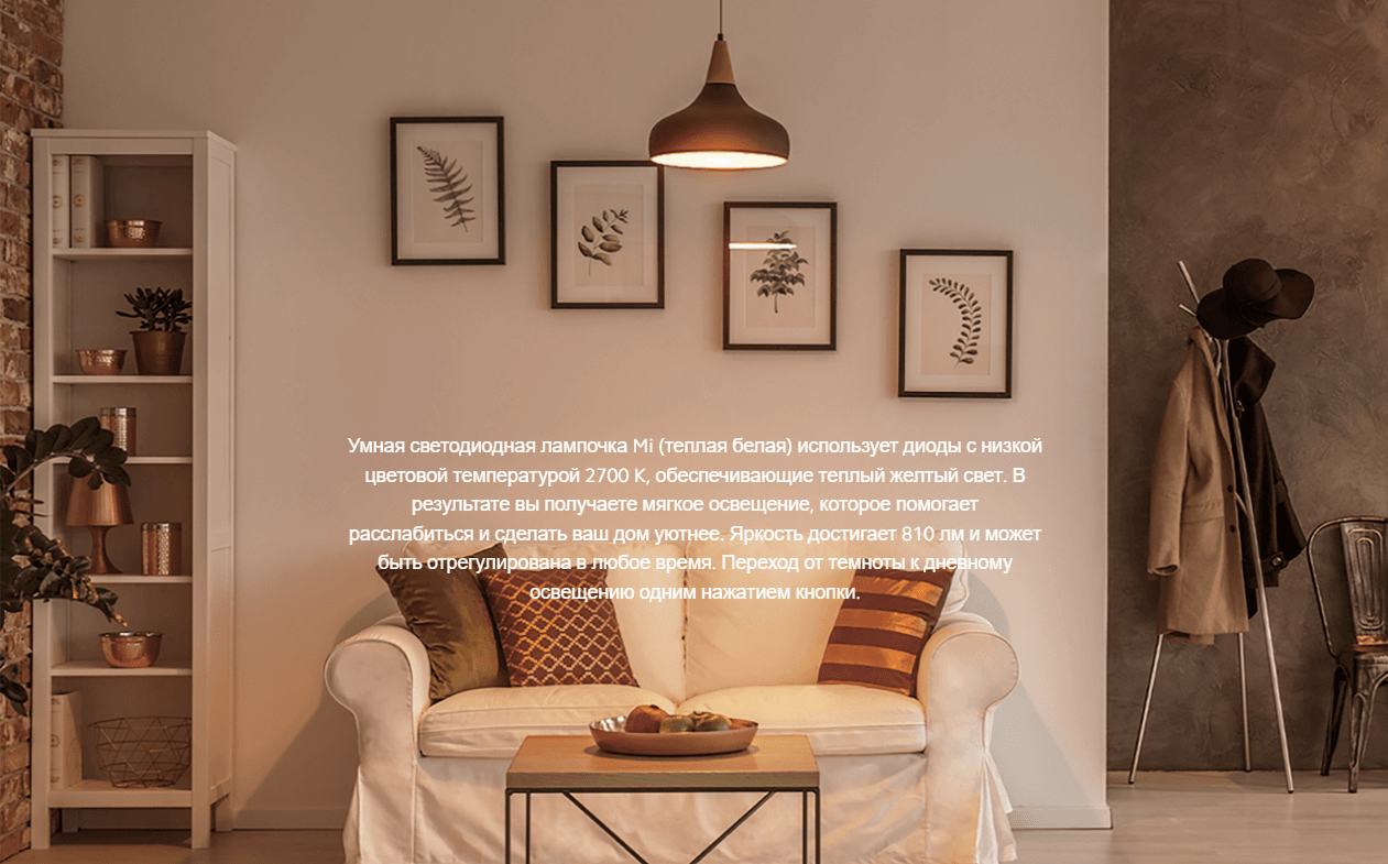Лампа Mi LED Smart Bulb Warm White XMBGDP01YLK (GPX4026GL)