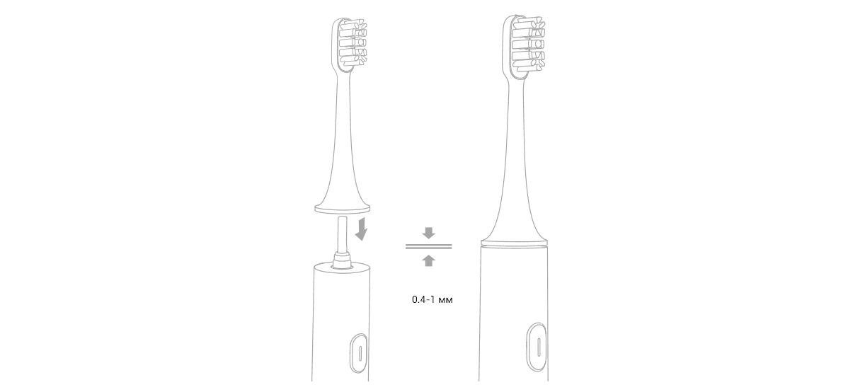Насадка для электрической зубной щетки Mi Electric Toothbrush Head (3-pack, standard) Light Grey DDYST01SKS (NUN4010GL)