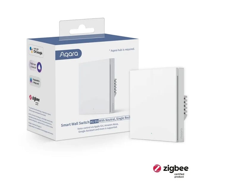 Умный выключатель Aqara Smart wall switch H1 (with neutral, single rocker) WS-EUK03