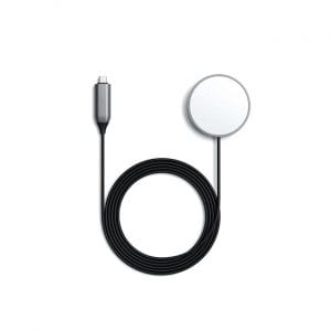 Беспроводное зарядное устройство Satechi Magnetic Wireless Charging Cable. Интерфейс Type-C, длина 1.5м. Цвет: серый космос.