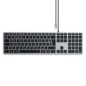 Клавиатура Satechi Slim W3 USB-C Wired Keyboard-RU. Раскладка - русская. Цвет - серый космос