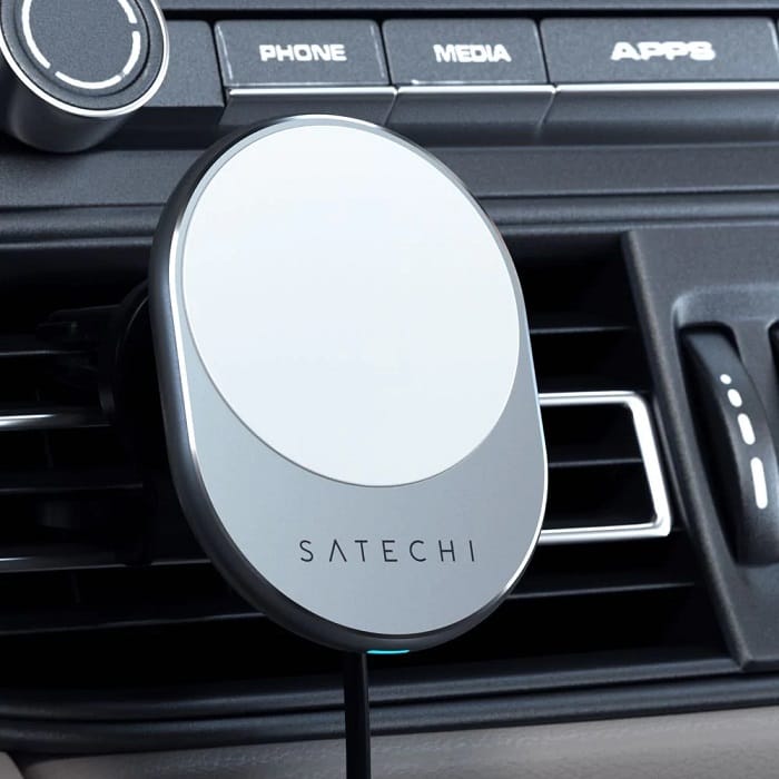 Беспроводное зарядное устройство для автомобиля Satechi Magnetic Wireless Car Charger. Цвет: серый космос