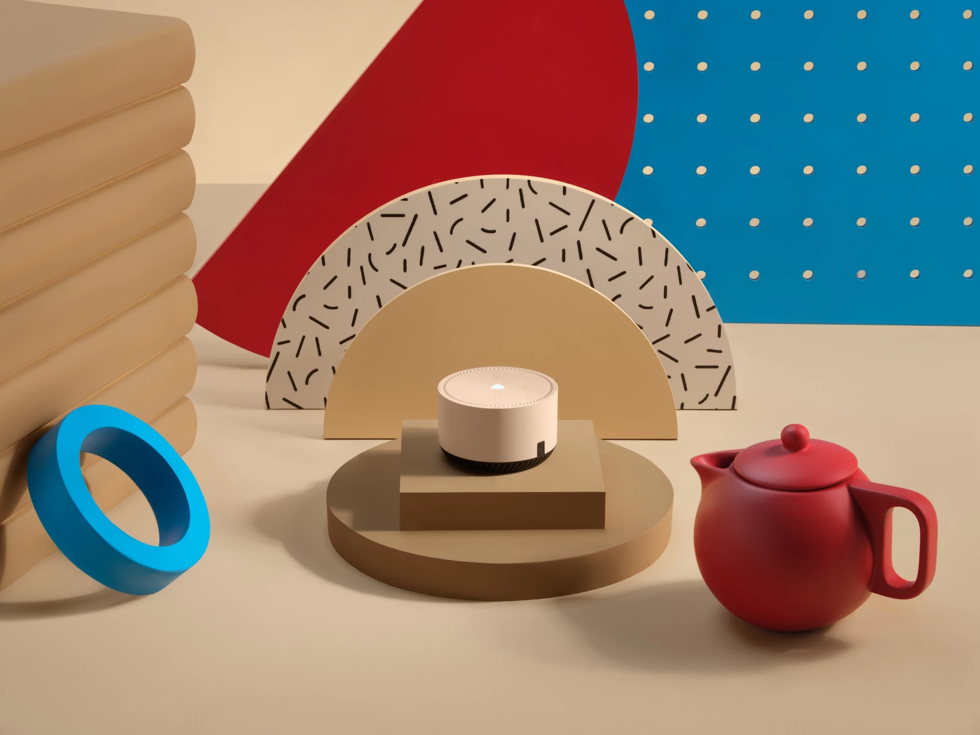 Акустическая система Yandex Яндекс.Станция Лайт Бежевая YNDX-00025 (Умная колонка с голосовым помощником)