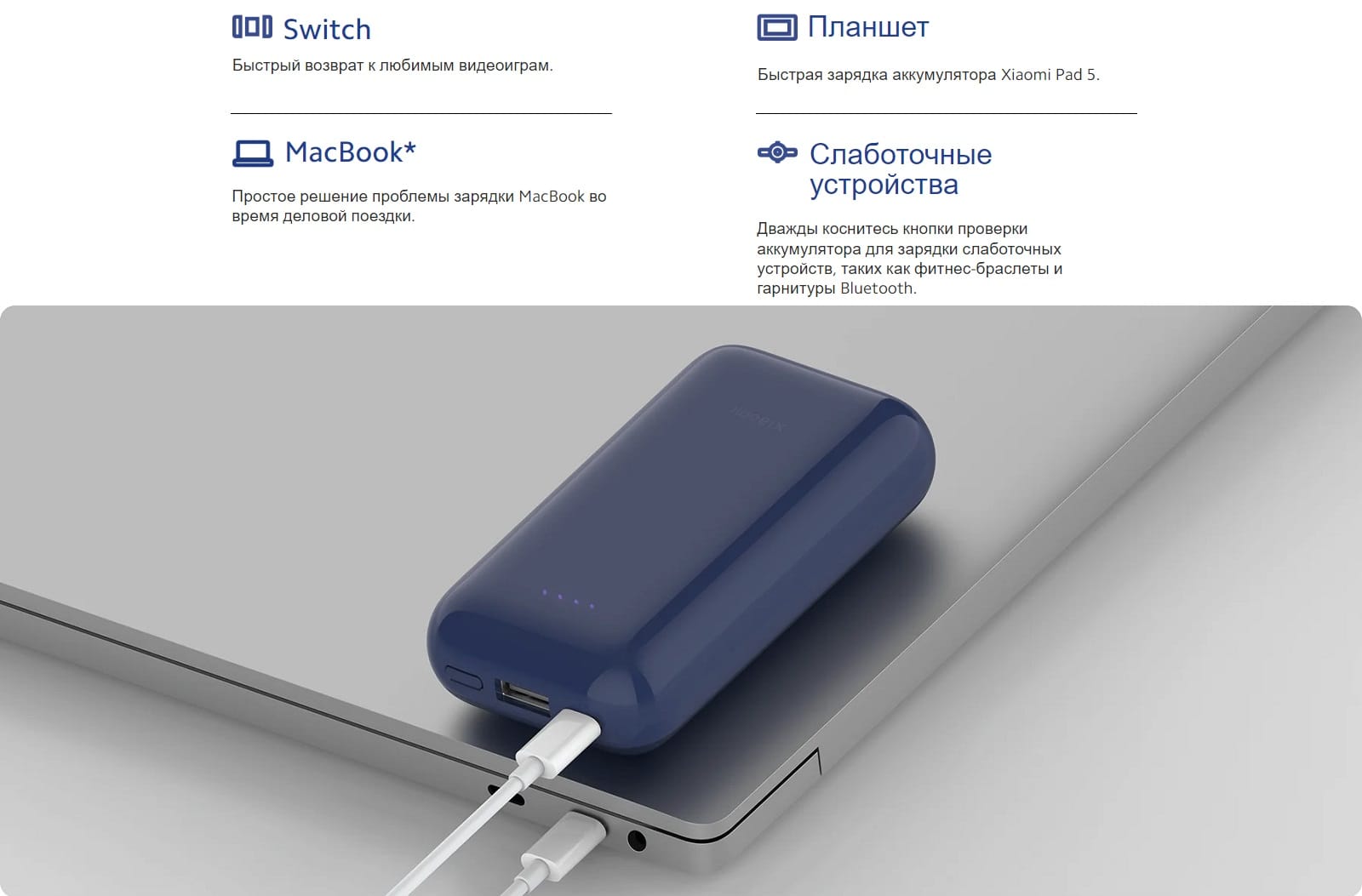 Внешний аккумулятор Xiaomi 33W Power Bank 10000mAh Pocket Edition Pro Midnight Blue (PB1030ZM) (BHR5785GL)