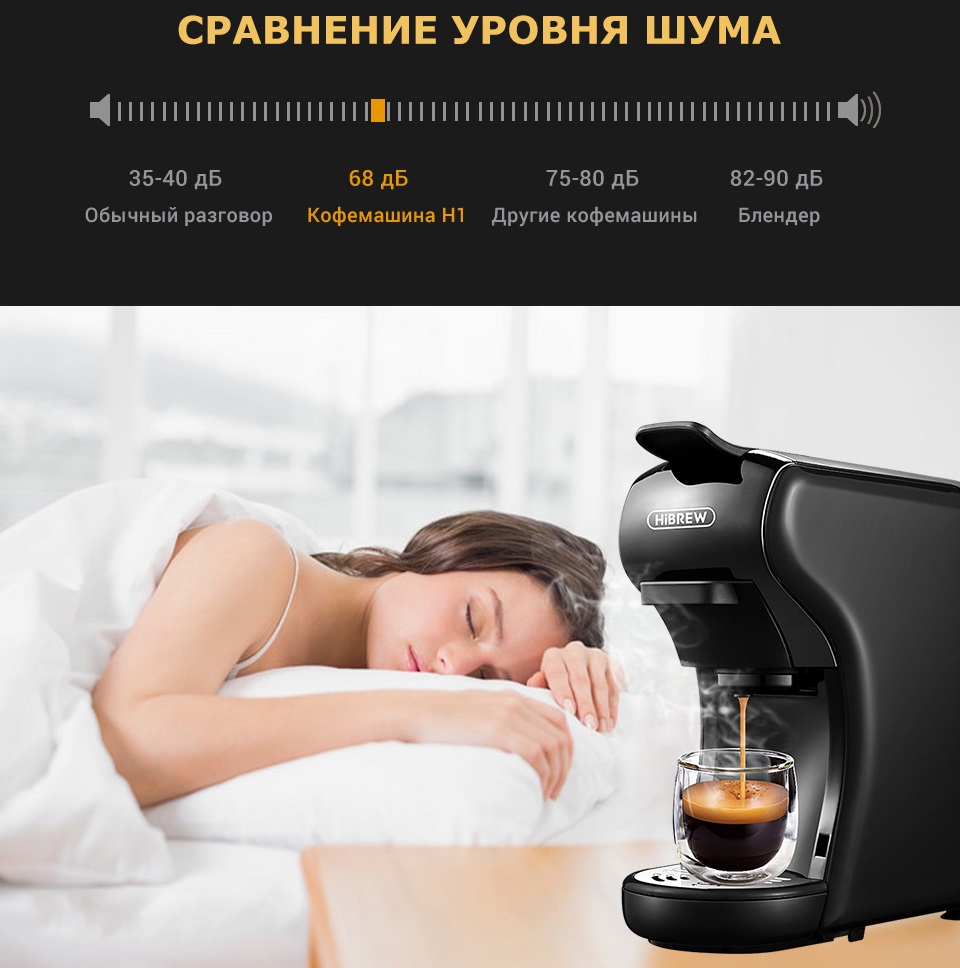 Кофемашина капсульная Hibrew H1A ST-504, черная
