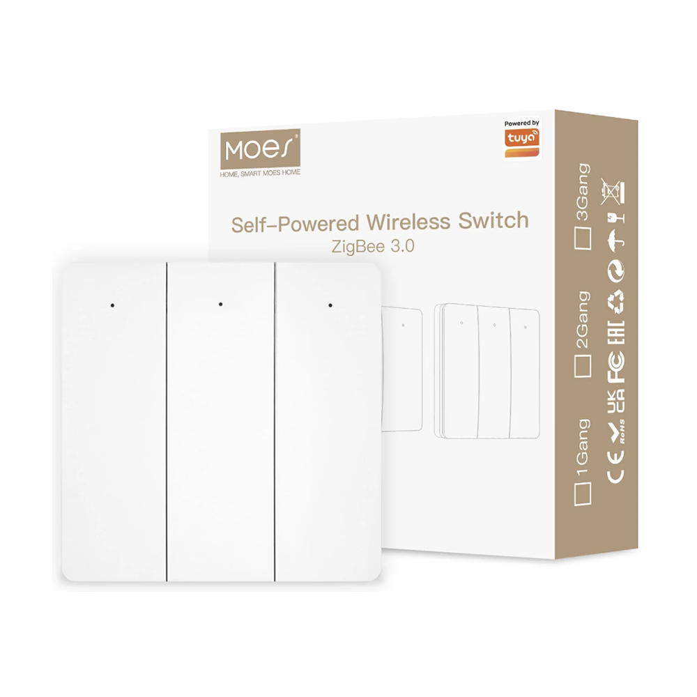 Беспроводной переключатель MOES ZigBee 3-Gang Wireless Switch — изображение 5