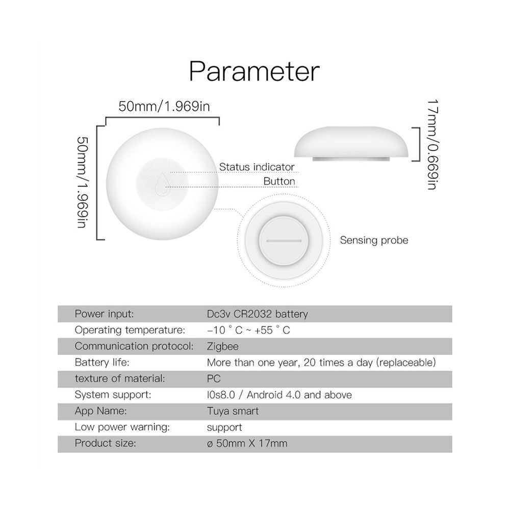 Датчик протечки воды MOES ZigBee Water Leakage Detector — изображение 12
