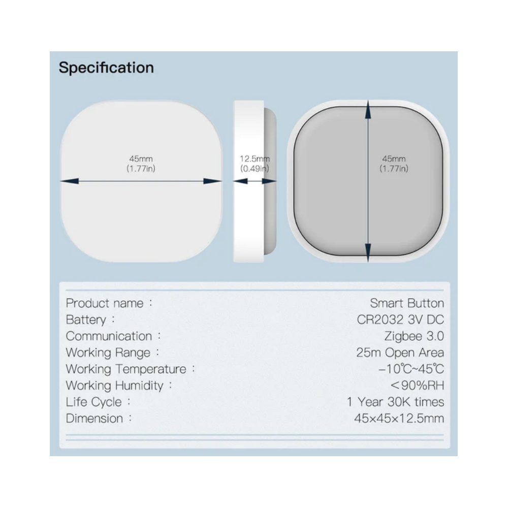 Беспроводной переключатель MOES ZigBee 1-Gang Wireless Switch — изображение 10