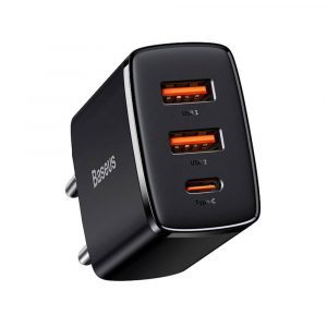 Компактное быстрое зарядное устройство Baseus 2U+C 30 Вт EU Black CCXJ-E01