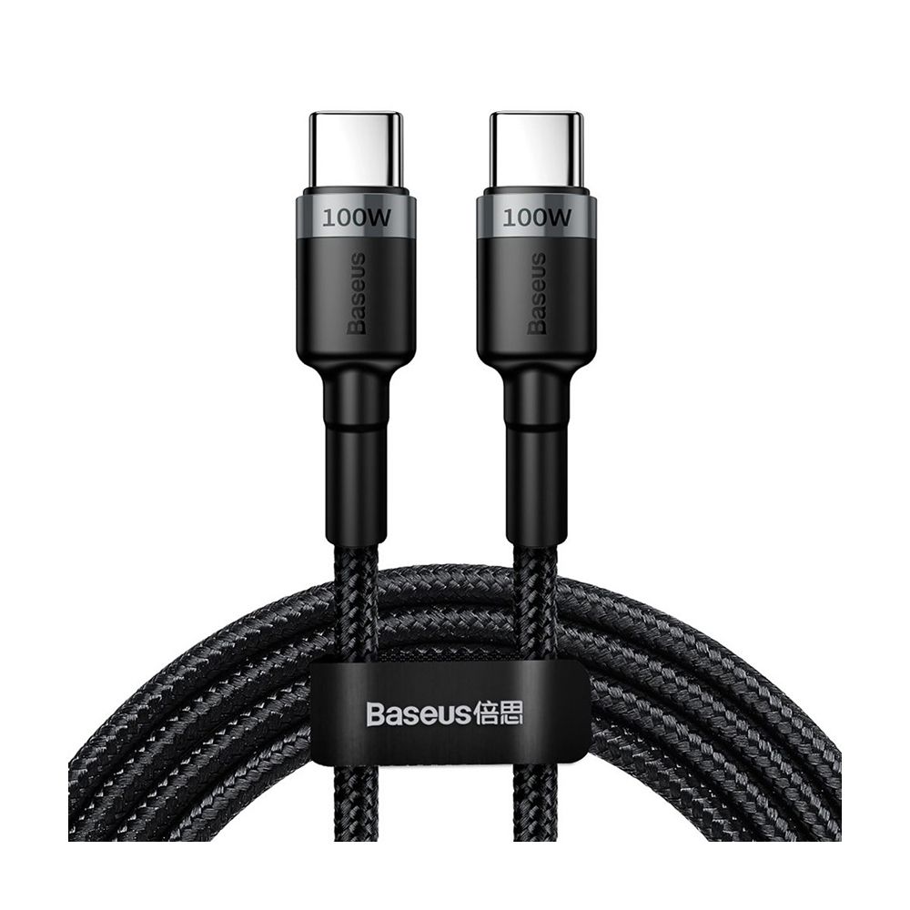 Кабель Type-C для зарядки флэш-памяти Baseus Cafule PD2.0 100 Вт 2 м (20V 5A) Серый + черный CATKLF-ALG1