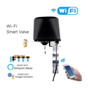 Электропривод для шарового крана с ручкой-рычагом для воды и газа MOES WiFi Smart Water Valve WV-LZ-BK