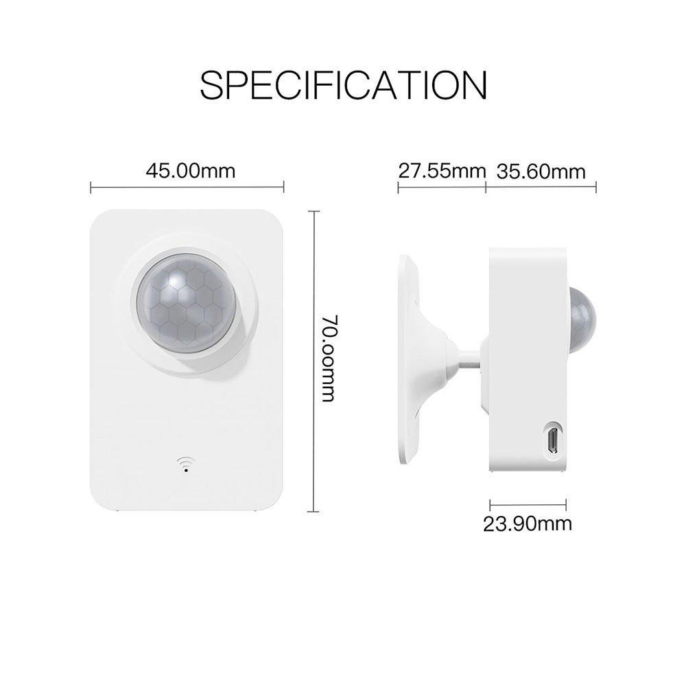 Датчик движения MOES WiFi Infrared Human Sensor WSS-FL-PIR-A — изображение 4