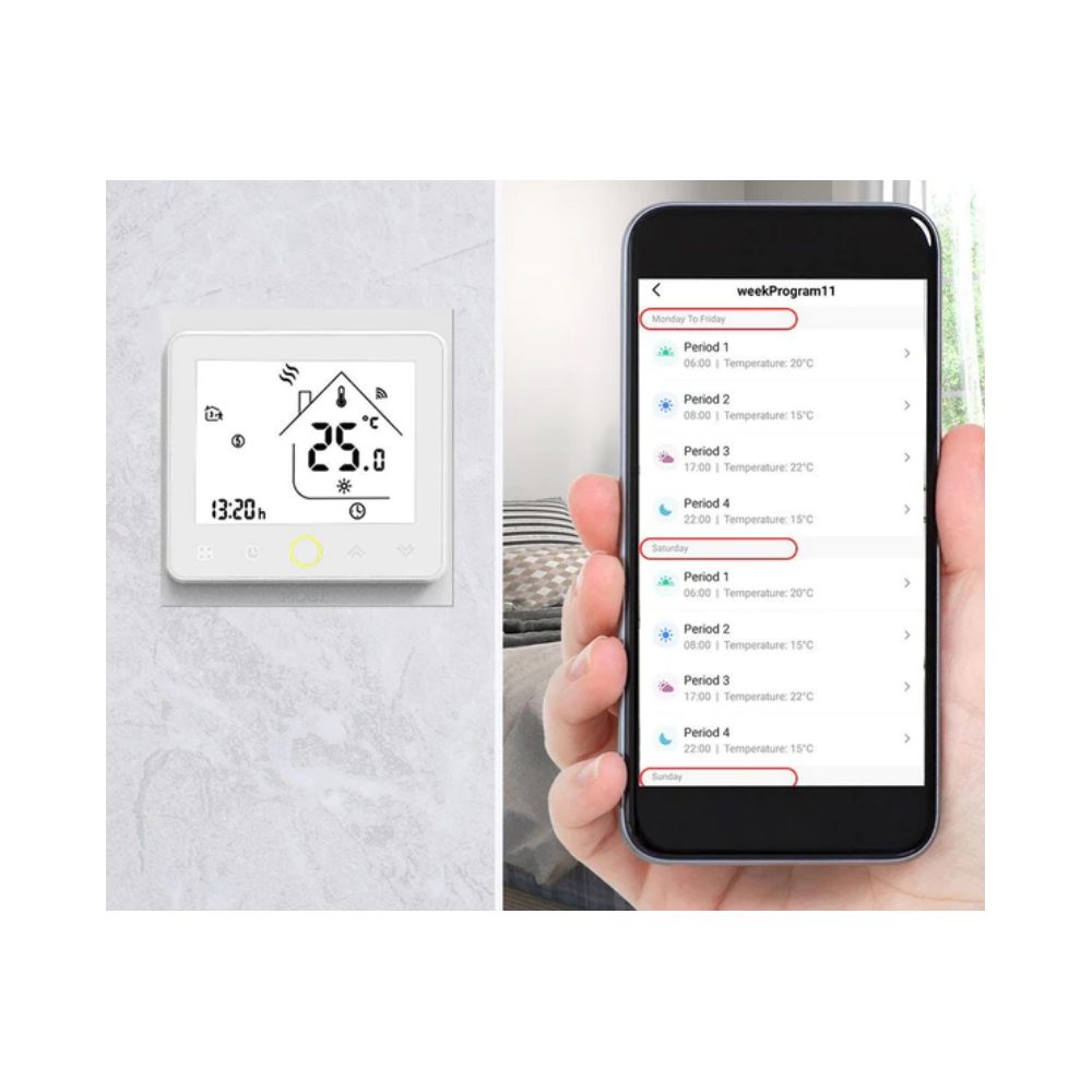 Умный терморегулятор для газового/водяного котла отопления MOES Zigbee Smart Thermostat ZHT-002-GC — изображение 12