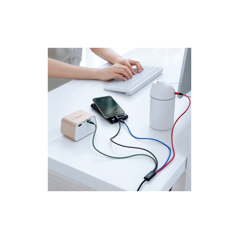 Кабель Type-C+Micro Baseus Fast 4-в-1 3,5A 1,2 м черный CA1T4-A01 — изображение 6