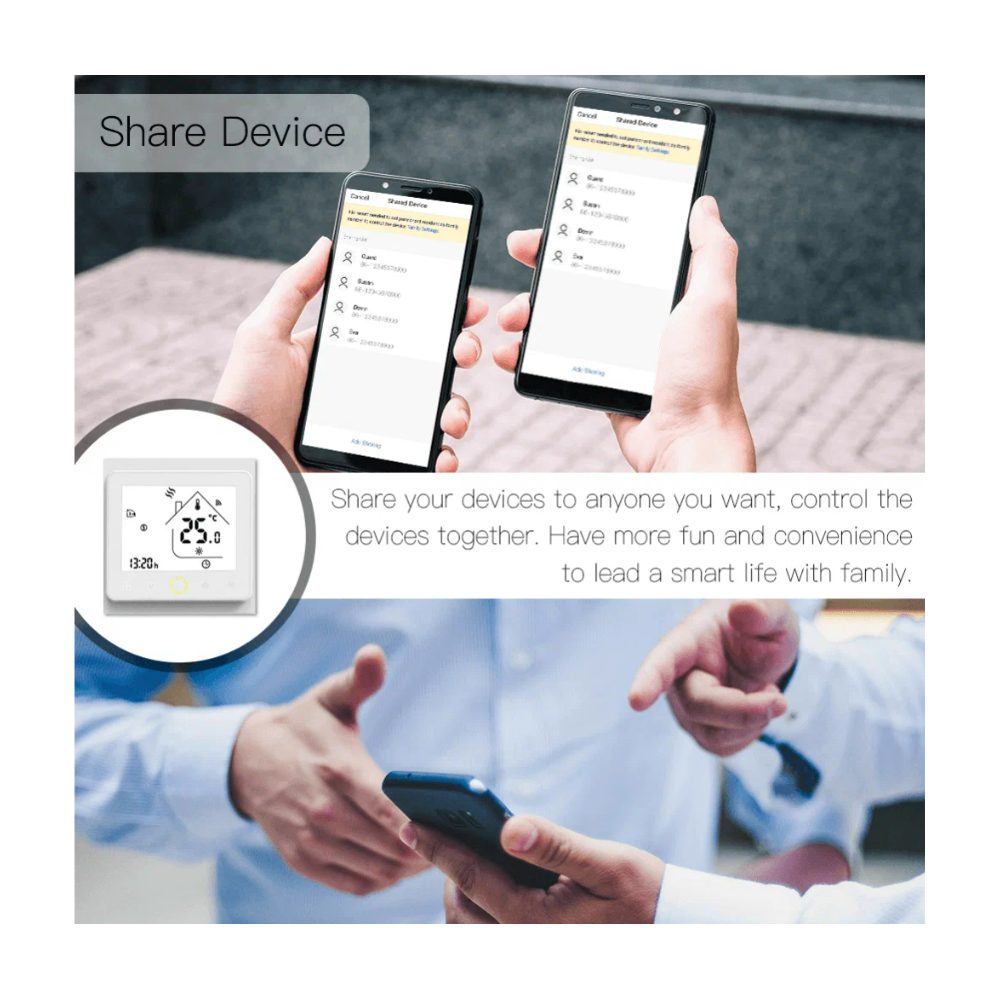 Умный терморегулятор для теплого пола MOES WiFi Smart Thermostat WHT-002-GB — изображение 7