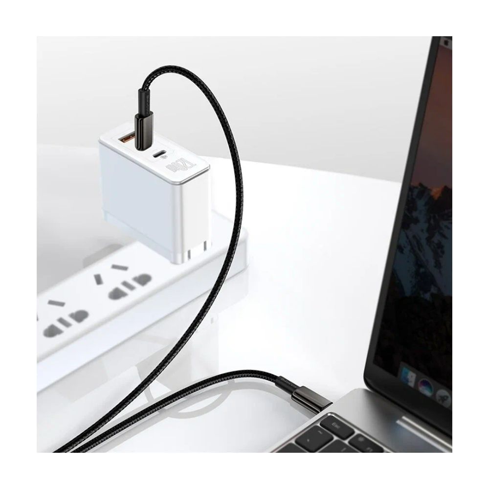 Кабель Type-C для зарядки флэш-памяти Baseus Cafule PD2.0 100 Вт 2 м (20V 5A) Серый + черный CATKLF-ALG1 — изображение 7