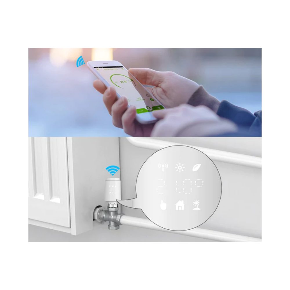 Умная термостатическая головка для радиатора отопления MOES ZigBee Thermostat Valve TV02 ZTRV-ZX-TV02 — изображение 8