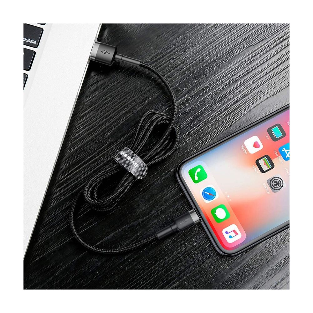Кабель для IPhone 2 метра Baseus cafule USB for Lighting 1.5A CALKLF-CG1 — изображение 10