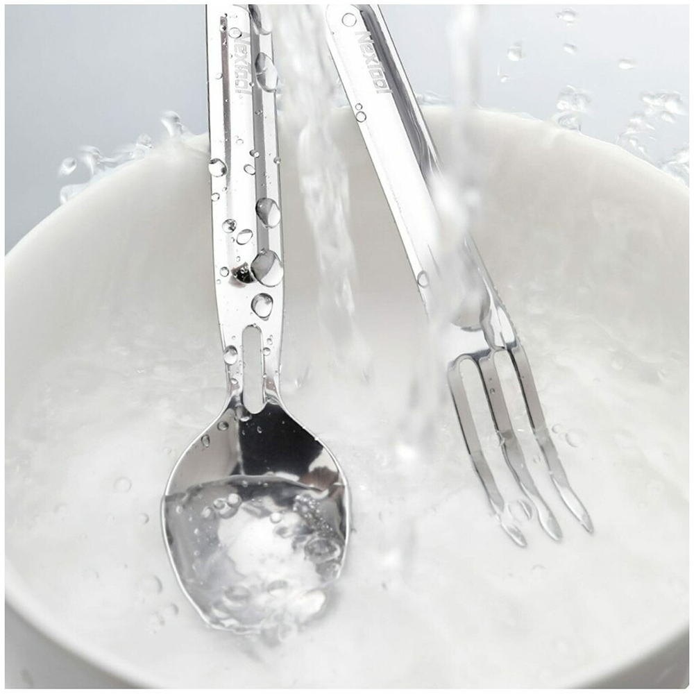 Походный набор столовых приборов (ложка и вилка) NEXTool Stainless Steel Portable Tableware NE20007 — изображение 9