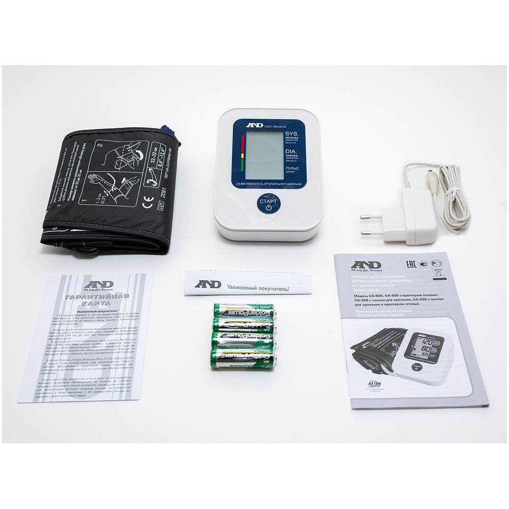 Тонометр AND UA-888AC манжета 23-37 см + адаптер + чехол I01004 — изображение 5