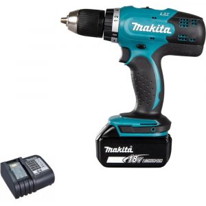 Дрель аккумуляторная Makita,18В,1х1.5АчLi-ion,БЗП-13мм,0-4001300обм,4227 Нм,1.8кг, Коробка