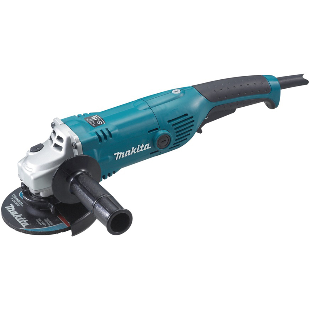 УШМ Makita ф125мм,1050Вт,11000обм,2.3кг,кор,муфта SJS,фикс вкл-ля,шлиф диск
