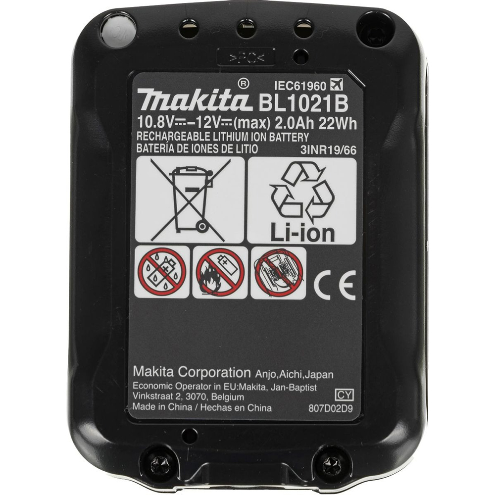 Дрель Makita аккумуляторная,12В,2х2АчLi-ion,БЗП-10мм,0-4501700обм,3014Н м,1.1кг,179x66x212,чем,подсв — изображение 12