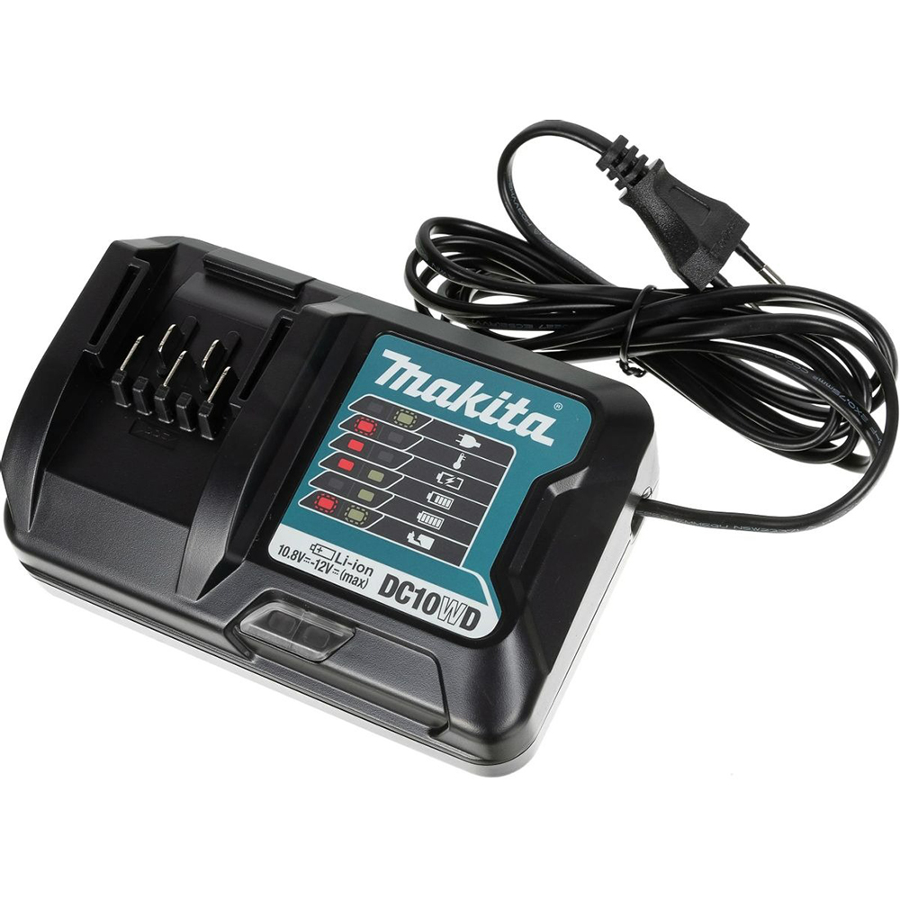 Дрель Makita аккумуляторная,12В,2х2АчLi-ion,БЗП-10мм,0-4501700обм,3014Н м,1.1кг,179x66x212,чем,подсв — изображение 16