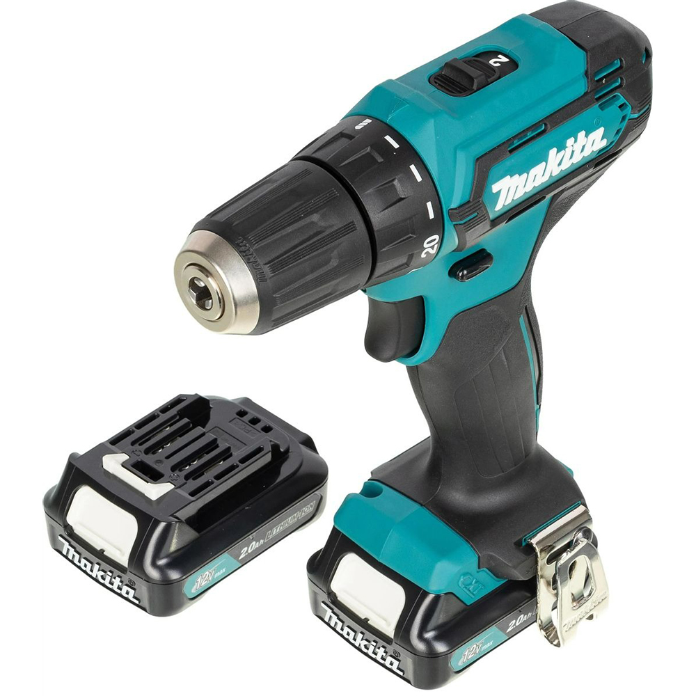 Дрель Makita аккумуляторная,12В,2х2АчLi-ion,БЗП-10мм,0-4501700обм,3014Н м,1.1кг,179x66x212,чем,подсв — изображение 4