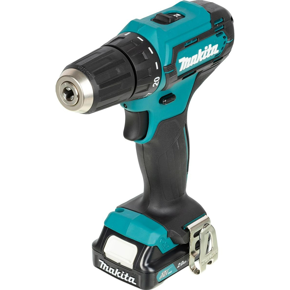 Дрель Makita аккумуляторная,12В,2х2АчLi-ion,БЗП-10мм,0-4501700обм,3014Н м,1.1кг,179x66x212,чем,подсв — изображение 5