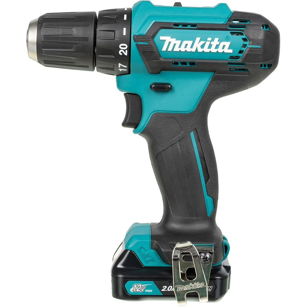Дрель Makita аккумуляторная,12В,2х2АчLi-ion,БЗП-10мм,0-4501700обм,3014Н м,1.1кг,179x66x212,чем,подсв — изображение 6