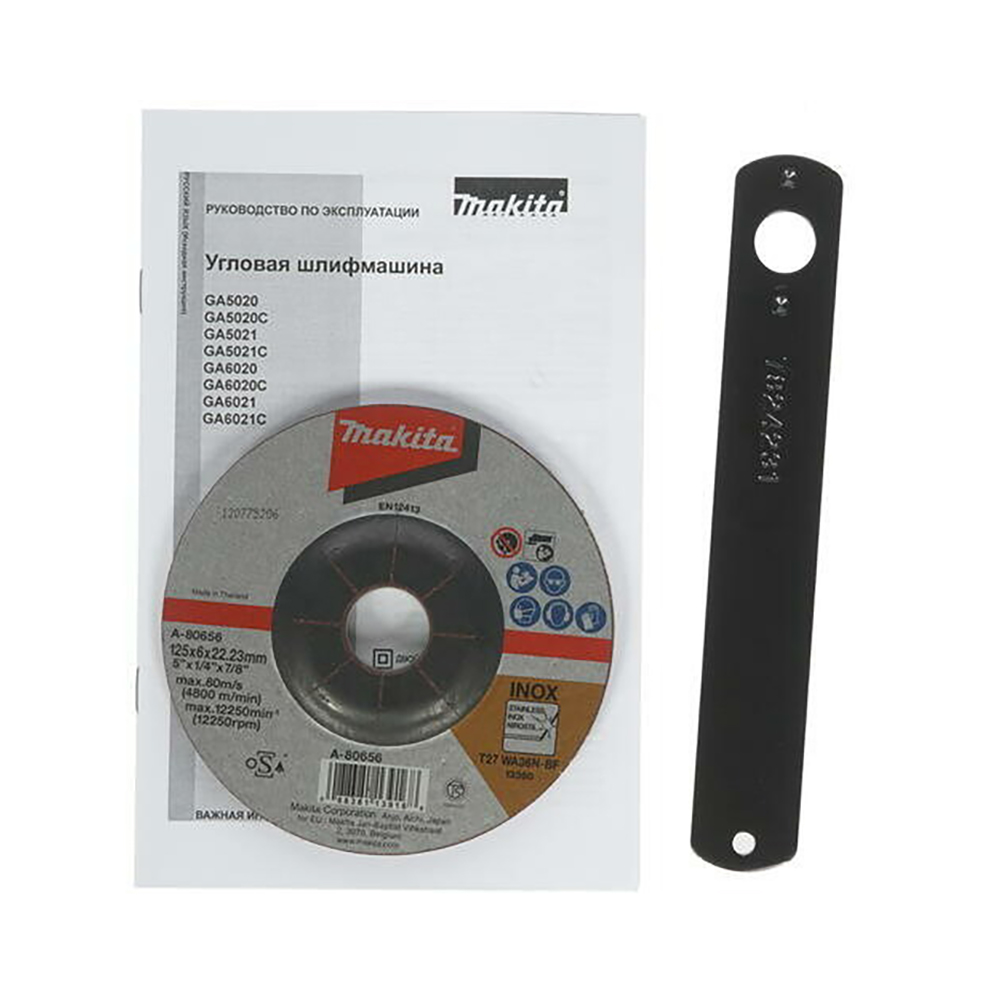 УШМ Makita ф125мм,1050Вт,11000обм,2.3кг,кор,муфта SJS,фикс вкл-ля,шлиф диск — изображение 10