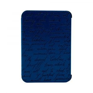 Чехол для ONYX BOOX MAGELLAN (цвет: тёмно-синяя кожа, тиснение: текст), совместим с Darwin/Faust/Vasco da Gama