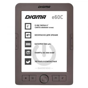 Электронная книга Digma E60C 6" E-ink HD Pearl 600MHz/4Gb  коричневый