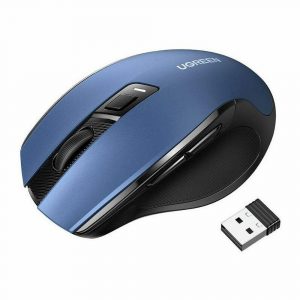 Беспроводная компьютерная мышь UGREEN MU006 (25753) Ergonomic Wireless Mouse 2.4G 4000DPI Silence Design 2.4 GHz&BT. Цвет: синий