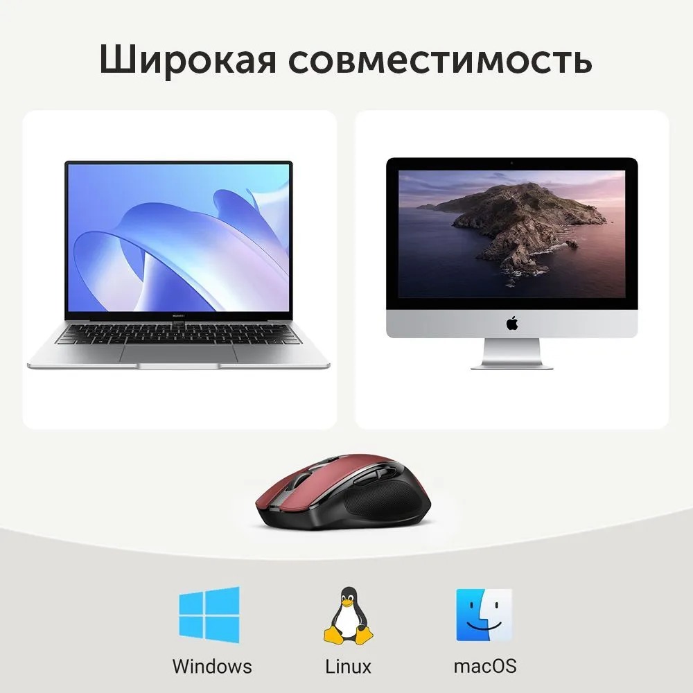 Беспроводная компьютерная мышь Ergonomic Wireless Mouse UGREEN MU006 — изображение 7