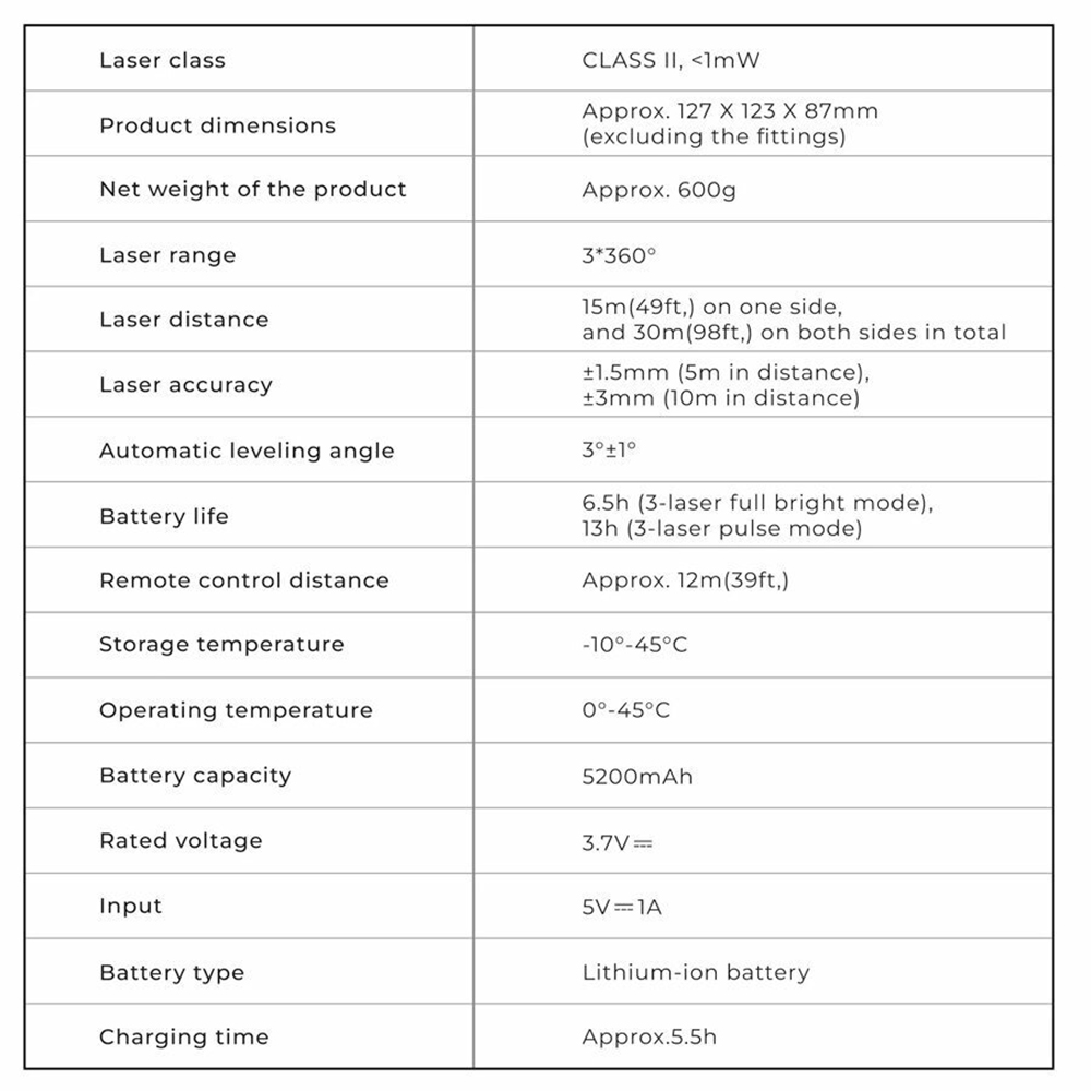 HOTO Laser Level 3*360 (QWFGJ002) — изображение 11