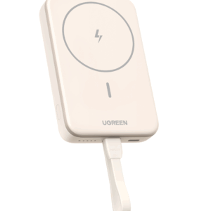 Внешний аккумулятор UGREEN PB760 (35341) 10000mAh MIni Magnetic Wireless 20W Power Bank Build-in USB-C Cable - White