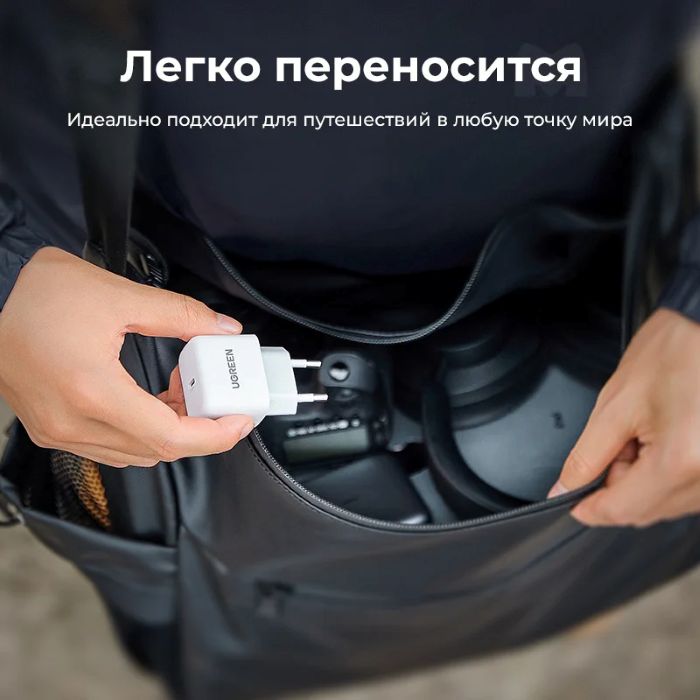 Зарядное устройство UGREEN CD241 (10220) Mini USB-C 20W PD Fast Charger - White — изображение 6