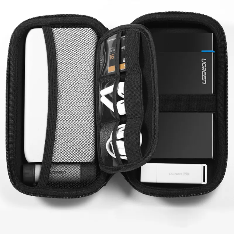 Органайзер для кабелей UGREEN LP128 (40707) Hard Disk & Accessory Multi-functional Storage Bag Small Size - Black — изображение 2