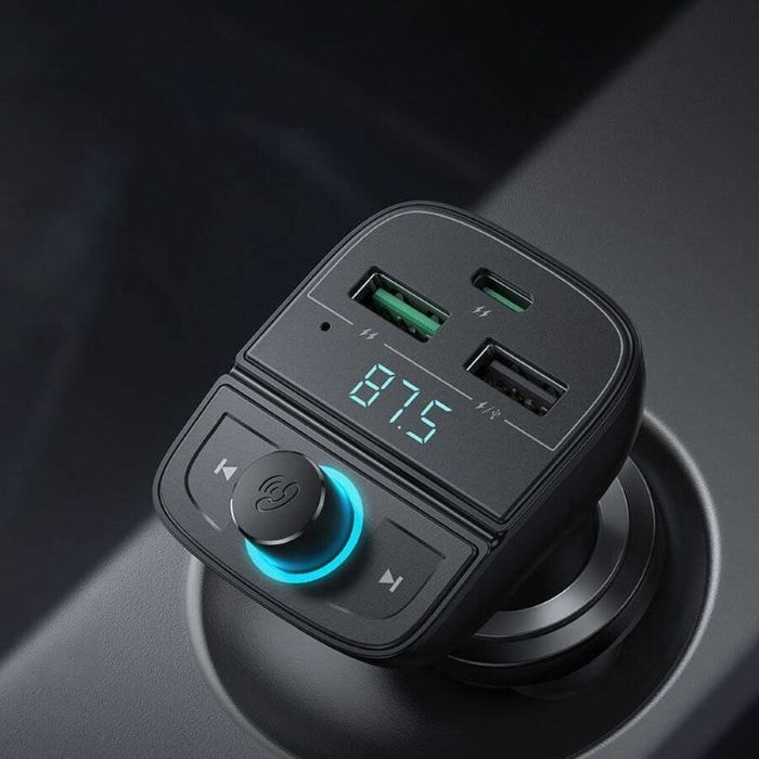 Зарядное устройство автомобильное UGREEN CD229 (80910) FM&Bluetooth Transmitter&Car Charger + TF Slot - Black — изображение 2