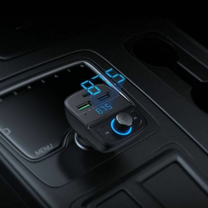 Зарядное устройство автомобильное UGREEN CD229 (80910) FM&Bluetooth Transmitter&Car Charger + TF Slot - Black — изображение 3