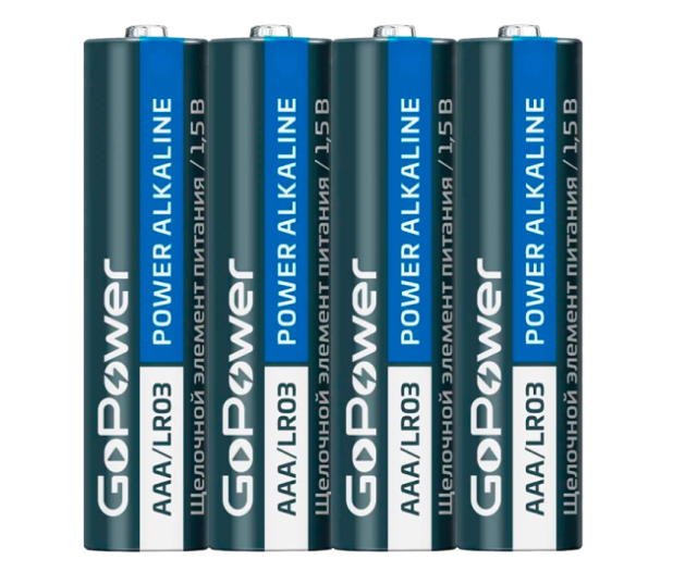 Батарейка GoPower LR03 AAA BL4 Alkaline 1.5V (4/48/576)