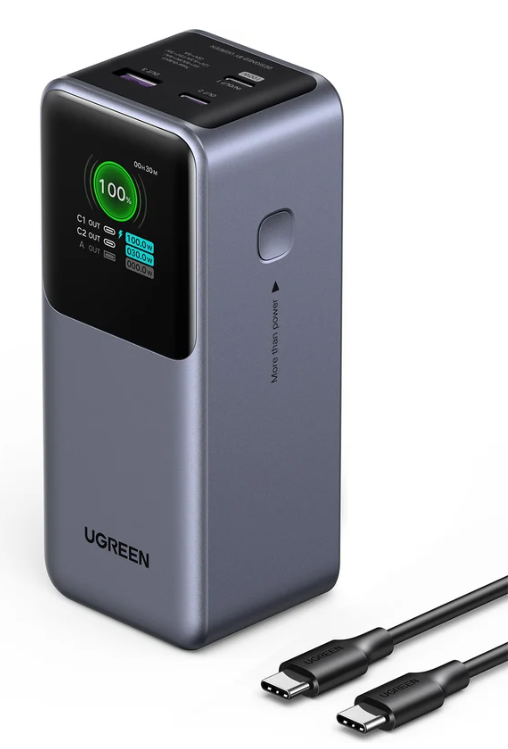 Внешний аккумулятор UGREEN PB721 (35524B) 20000mAh 130W Fast Charging Power Bank. Цвет: серый