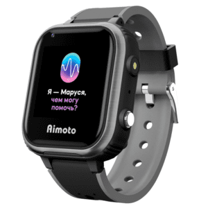 Детские умные часы AIMOTO IQ 4G с голосовым помощником Маруся (черные)