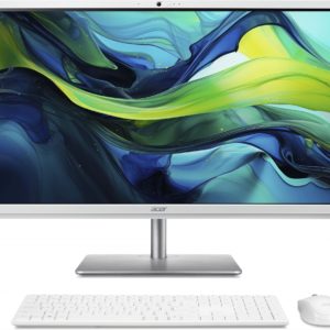 Моноблок Acer Aspire C24-195ES 23.8" Full HD Core Ultra 5 125U (1.3) 8Gb SSD512Gb Graphics CR Eshell GbitEth WiFi BT 65W клавиатура мышь Cam серебристый 1920x1080