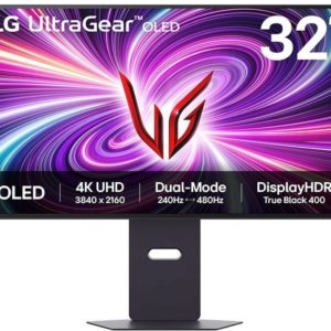 Монитор LG 31.5" UltraGear 32GS95UV-B черный OLED LED 16:9 HDMI M/M матовая HAS Piv 275cd 178гр/178гр 3840x2160 240Hz G-Sync FreeSync Premium Pro DP 4K USB 9.8кг