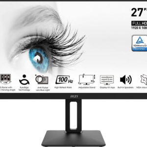 Монитор MSI 27" Pro MP271AP черный IPS LED 1ms 16:9 HDMI M/M матовая HAS Piv 300cd 178гр/178гр 1920x1080 100Hz VGA DP FHD 3.9кг