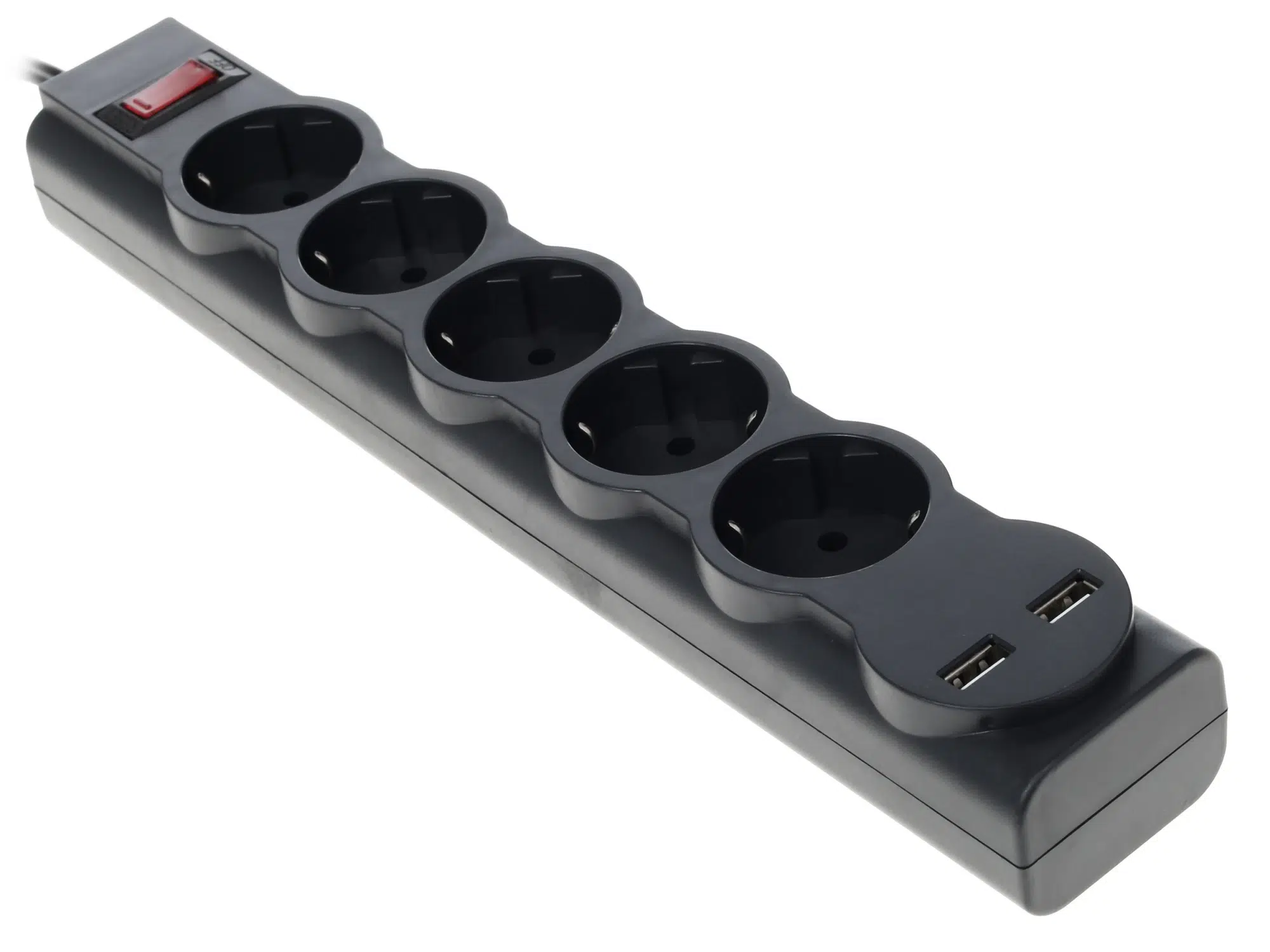 Сетевой фильтр Defender DFS 753 3м (5 розеток) черный (коробка)