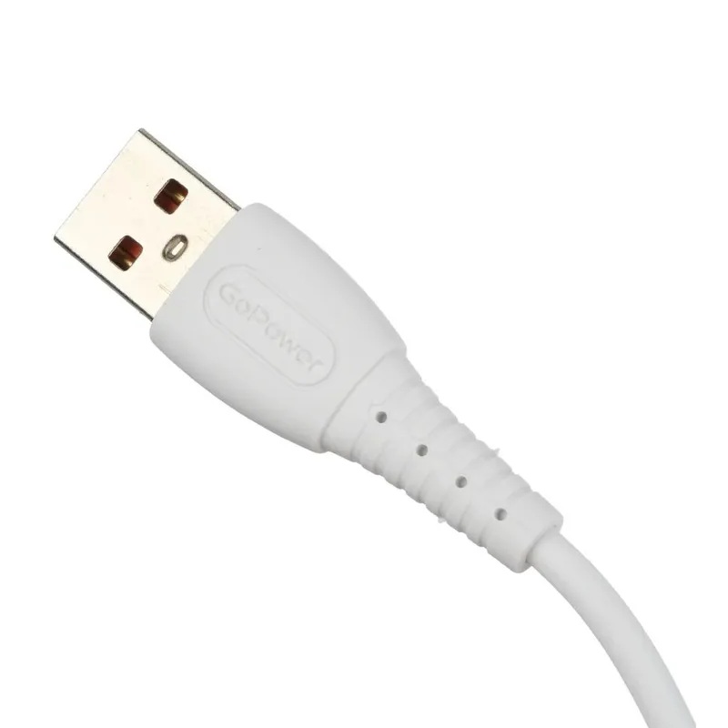 Кабель GoPower GP07L USB (m)-Lightning (m) 2.4A силикон белый (1/200/800) — изображение 2